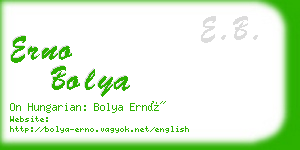 erno bolya business card